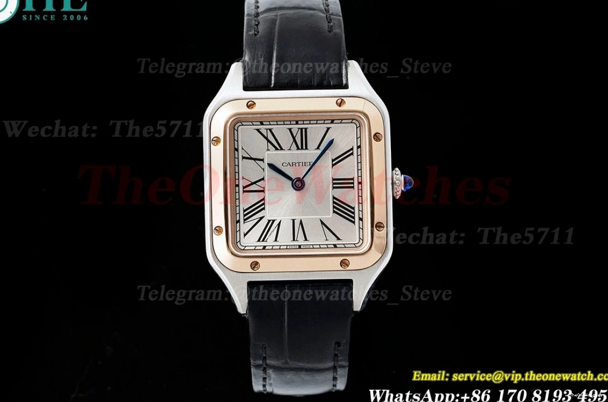 Dumont LE AF Dial Blk Silver RG Quartz Santos 1220